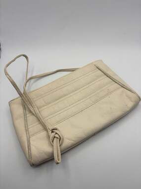 Vintage Toni Genuine Leather Cream Crossbody Bag With Multi Pockets